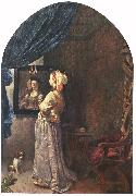 MIERIS, Frans van, the Elder Woman before the Mirror USA oil painting artist